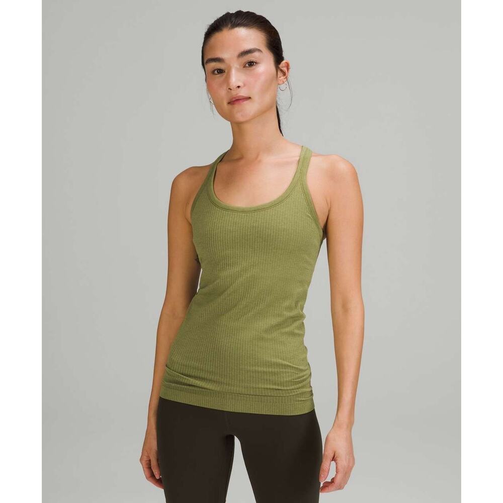 Lululemon Ebb To Street Tank II Green Grape Leaf Womens 6 Active Athletic Basic